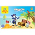Альбом для рисования на скобе А4, 32 л., «Приключения Енота», с раскраской А32_33816