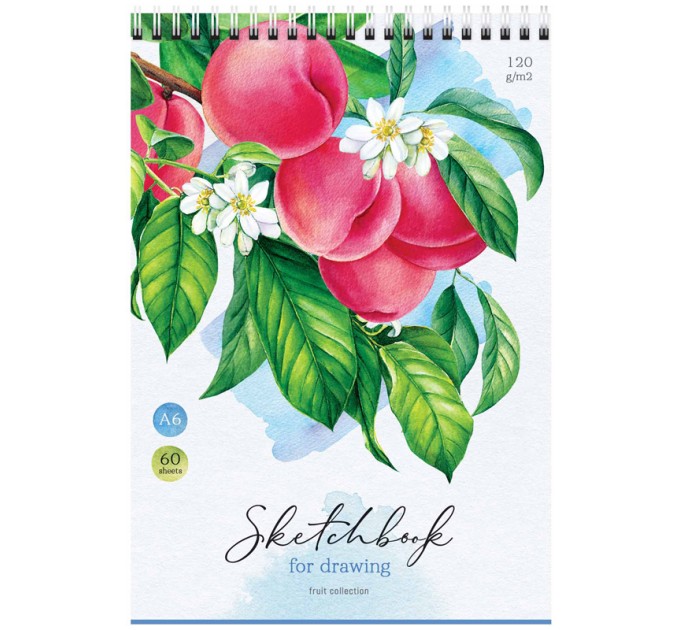 Скетчбук-блокнот А6, 60 л., на гребне, «Fruit Collection», 120 г/м² С60грг_47667