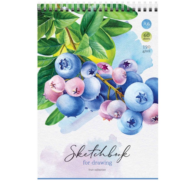 Скетчбук-блокнот А6, 60 л., на гребне, «Fruit Collection», 120 г/м² С60грг_47667