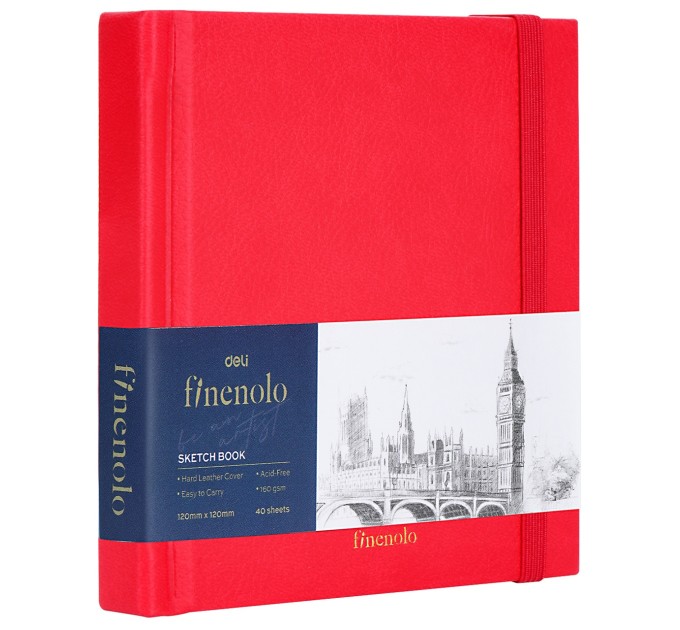 Скетчбук 40 л., 120х120 мм, на резинке, Finenolo C287