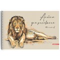 Альбом для рисования A4, 40 л., на спирали, «Лев», ВД лак 11755