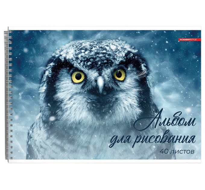 Альбом для рисования A4, 40 л., на спирали, «Филин», ВД лак 11754