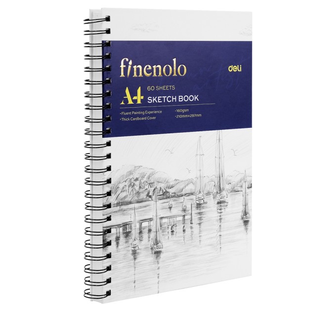 Скетчбук A4, 60 л., на гребне, Finenolo C275
