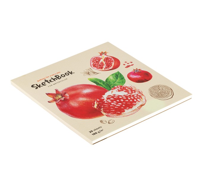 Скетчбук для акварели, на склейке, 190х190 мм, 20 л., «Fruits» Сак20сг_38351