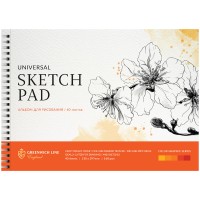 Альбом-планшет для рисования А4, 40 л., на спирали, «Watercolor sketch. Flowery» PS40c-36874