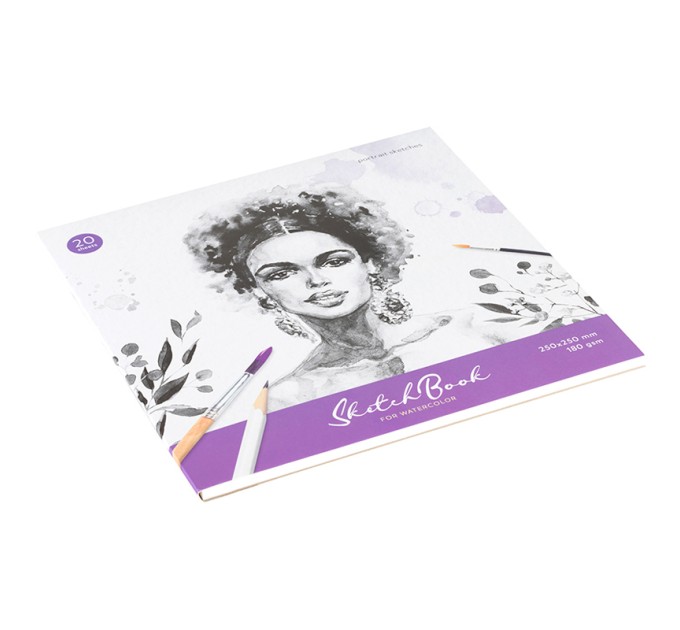 Скетчбук для акварели, на склейке, 250х250 мм, 20 л., «Portrait» Сак20сг_38353