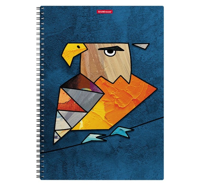 Тетрадь A4, 80 л., клетка с пластиковой обложкой, на спирали, «Birds» 53153