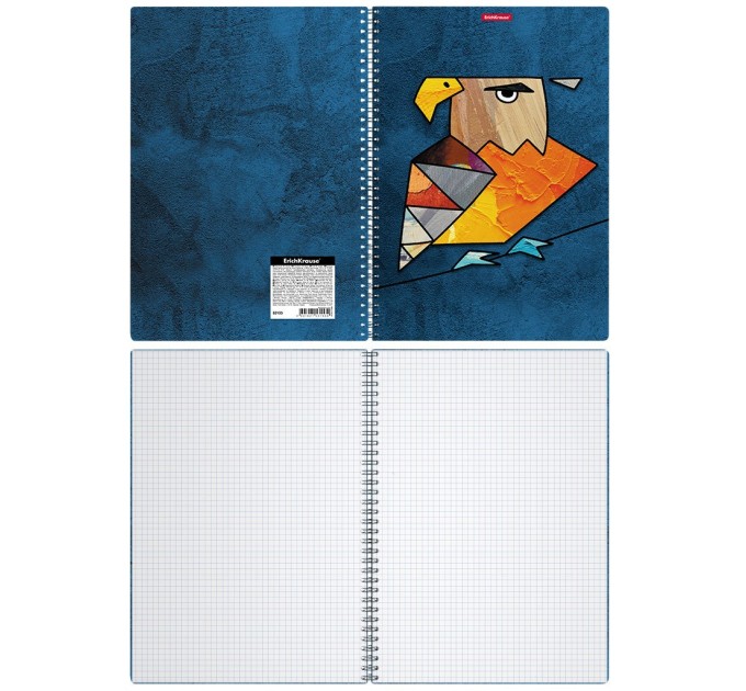 Тетрадь A4, 80 л., клетка с пластиковой обложкой, на спирали, «Birds» 53153