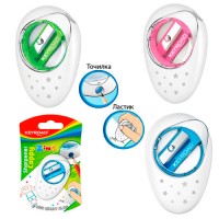 Точилка одинарная с ластиком, в блистере, Cappy KR971288