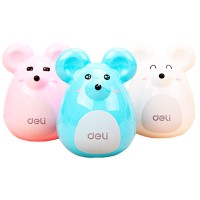 Точилка одинарная с контейнером «Мышонок», Deli 0569