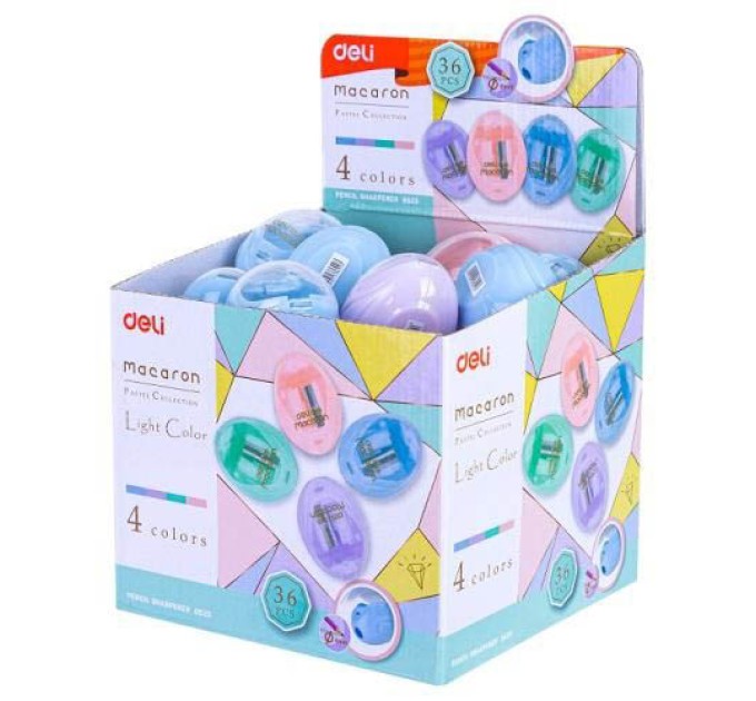 Точилка с контейнером «Macaron», Deli 525 0525