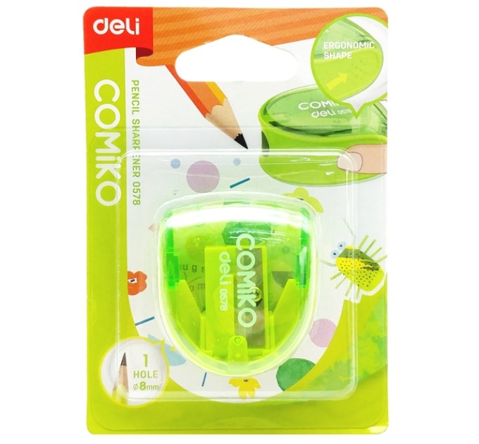 Точилка одинарная с контейнером, «COMIKO», Deli 0578