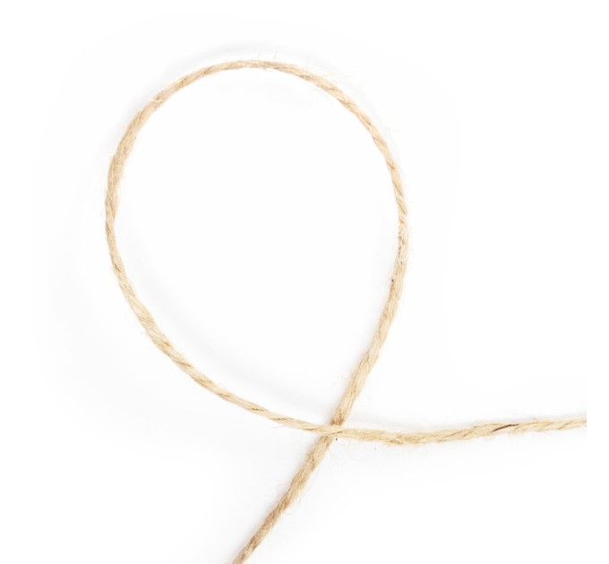 Шпагат джутовый, полированный, длина 1200 м, диаметр 1.8 мм, 2-х ниточный 607942