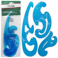 Лекала набор (25 см, 17 см, 12 см), тонированные прозрачные 01лк