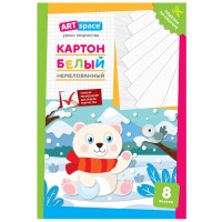 Картон белый A4, 8 листов, «Мишка» Нкн8б_28642