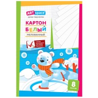 Картон белый А4, 8 л., мелованный, в папке Нк8б_001 / 152941