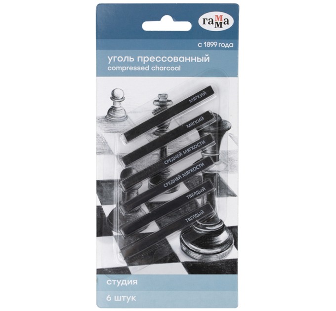 Уголь прессованный ассорти, квадратный, 6 шт., СТУДИЯ 080219_08