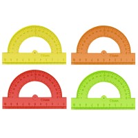 Транспортир 180/10см флюоресцентный прозрачный 210тр