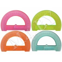 Транспортир 180/12 см, прозрачный, «Neon Crystal» 31тр