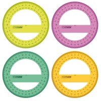 Транспортир 360/10 см, флуоресцентный, прозрачный, «Neon Crystal» 41тр