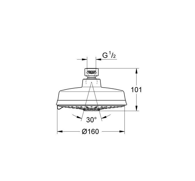 Верхний душ Grohe Rainshower Rustic 160