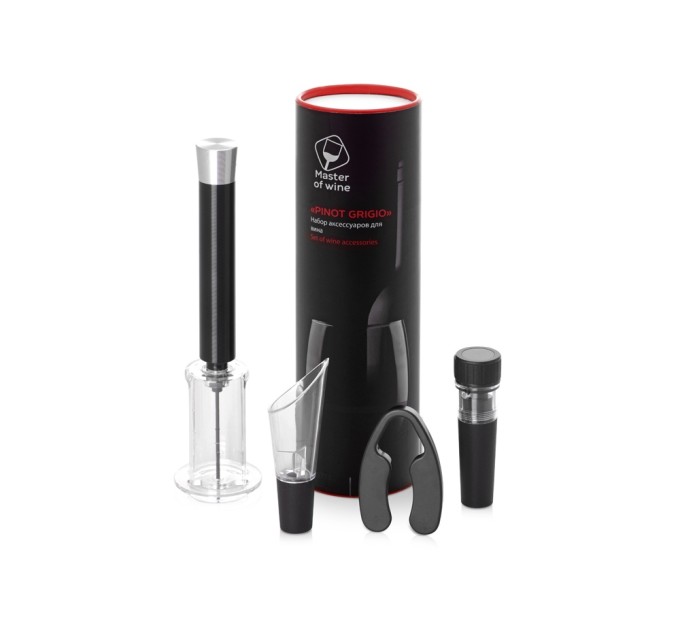 Набор аксессуаров для вина в тубусе, 4шт