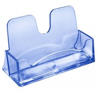 Подставка для визиток тонированная голубая 03вт Подставка для визиток тонированная голубая 03вт