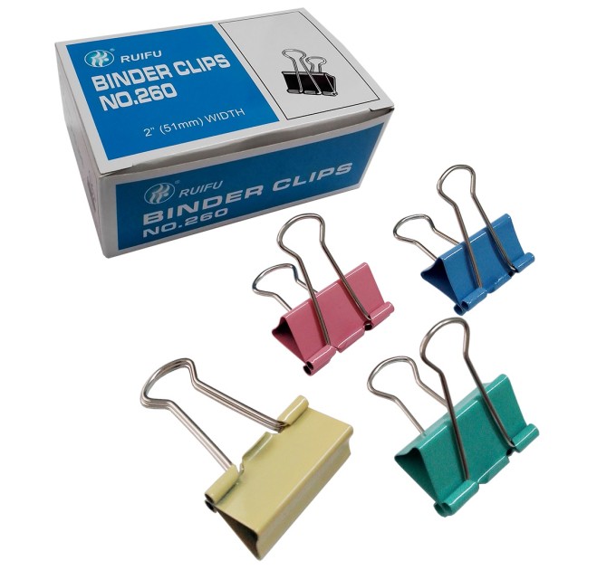 Зажим 51 мм, цветной, 12 шт/уп FCZ51