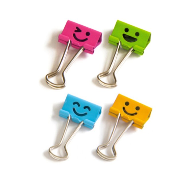 Зажим 25 мм, цветной, Смайл 8486