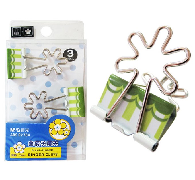 Набор зажимов 3 штуки, 25 мм цветной, Цветок 92784ABS