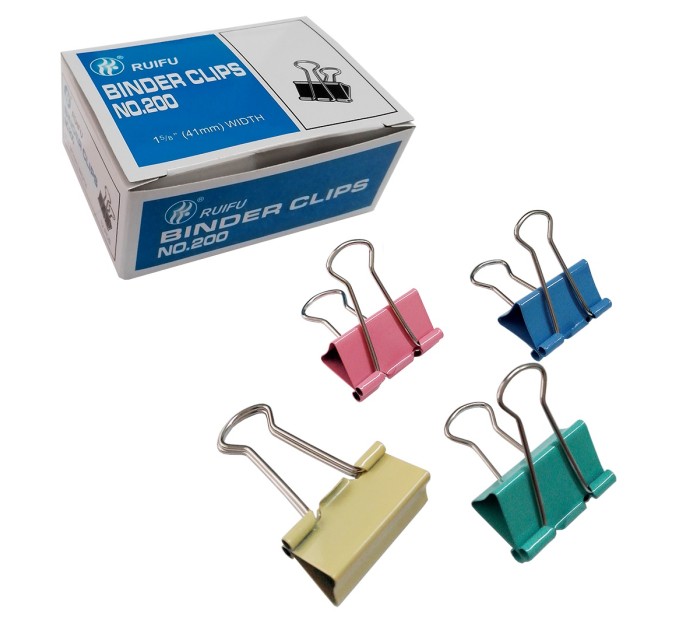 Зажим 41 мм, цветной, 12 шт/уп FCZ41