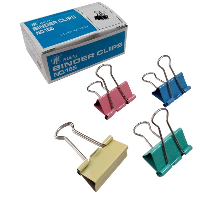 Зажим 32 мм, цветной, 12 шт/уп FCZ32