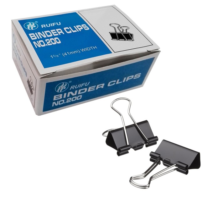 Зажим 41 мм, черный, 12 шт/уп FHZ41