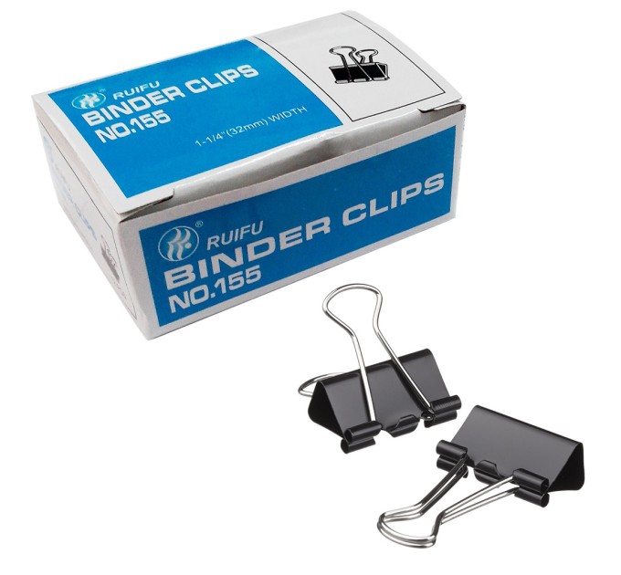 Зажим 32 мм, черный, 12 шт/уп FHZ32