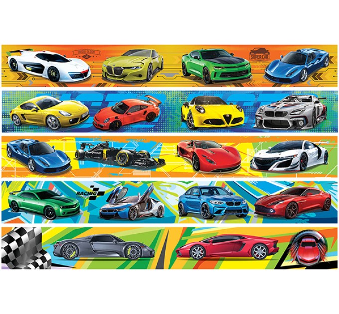 Закладка-магнит для книг «Спортивные автомобили», блестки, 25х200 мм 243762