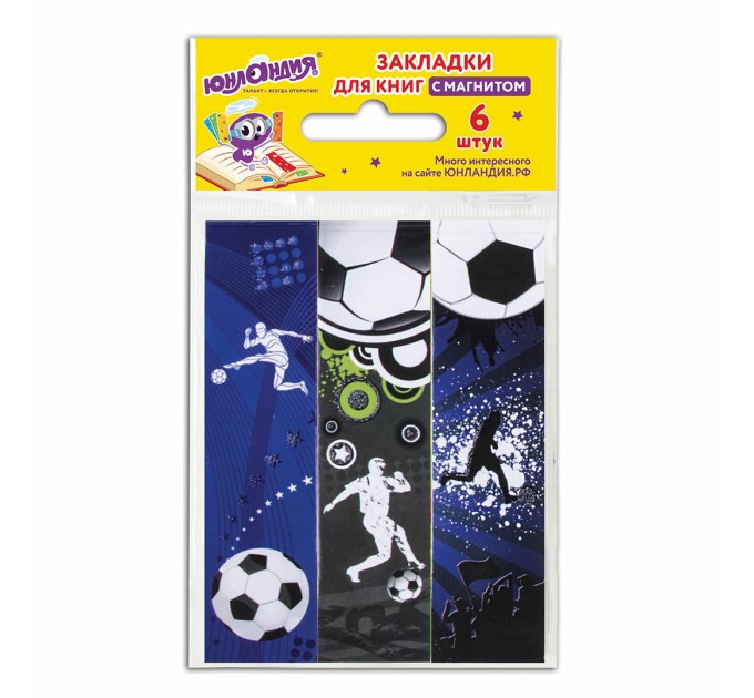 Закладка-магнит для книг 25х196 мм, «Футбол» 111645