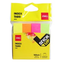 Закладки Deli 4 цвета, 76х19, 100 л 11202А