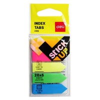 Закладки пластиковые Deli, 5 цветов, 44х12, 20 л., Stick Up 10602А