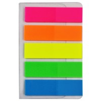 Закладки пластиковые 44х12, 20 л., 5 цветов WB-95038