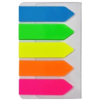 Закладки пластиковые 44х12, 20 л., 5 цветов WB-95037