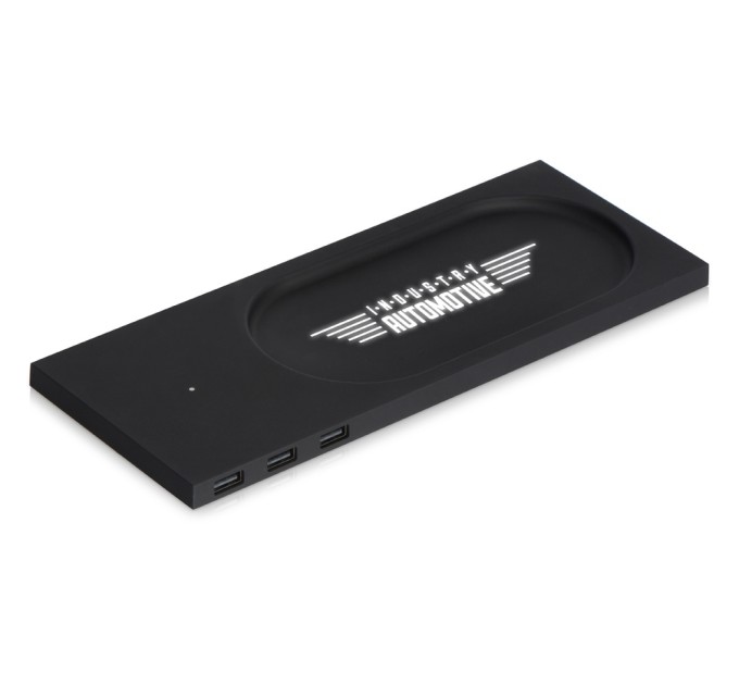 Беспроводное настольное зарядное устройство «Glide» с подсветкой, soft-touch