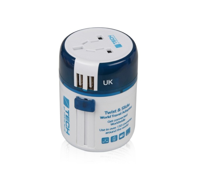 Адаптер с 2-мя USB-портами Twist & Slide